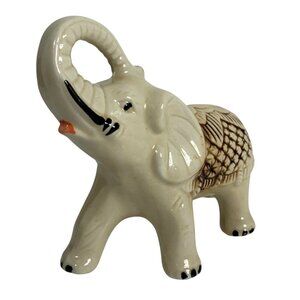 VTG Ceramic Good Luck Hand-Painted Decorative Elephant Figurine Made In Brazil